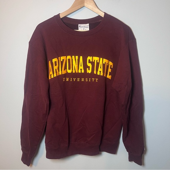 Arizona State University Crewneck Men’s M Maroon Champion Sweatshirt Sun Devils - Picture 1 of 6